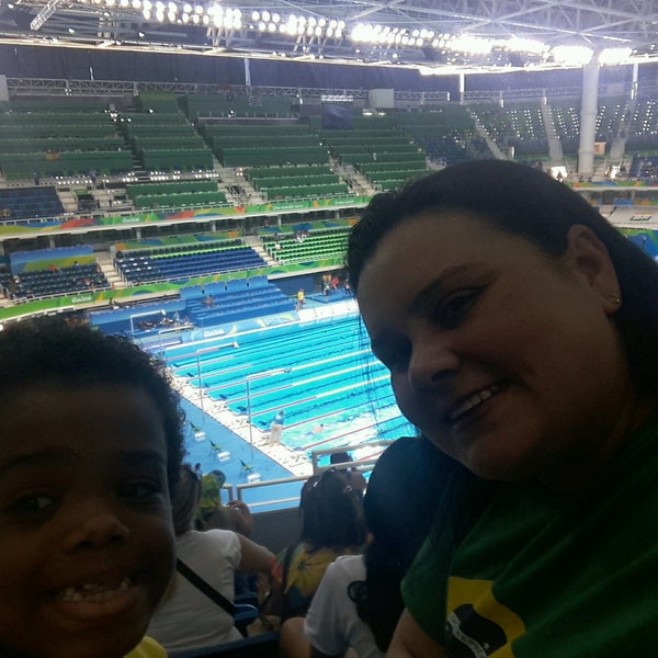 Photo taken at Olympic Aquatics Stadium by Hodânia M. on 9/13/2016