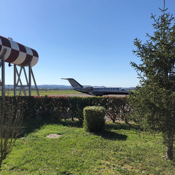 Photo taken at Aeroporto di Siena - Ampugnano (SAY-LIQS) by Franckaert M. on 4/7/2018