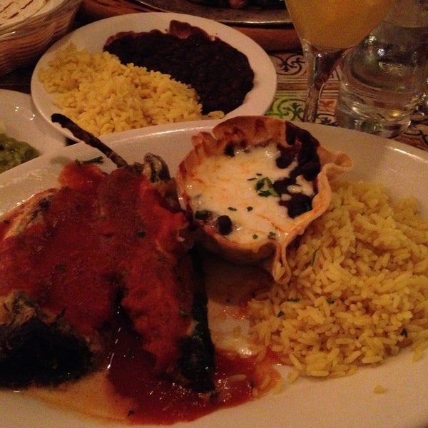 Try the Chiles Rellenos - chile Poblano peppers stuffed with cheese. Delicious!