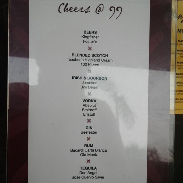 New Liquor menu.. ;-)Choice @99