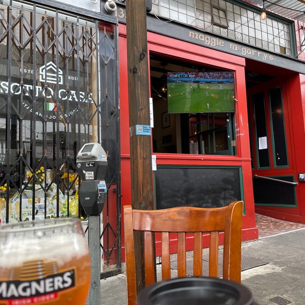 Great neighborhood bar.  EPL and European football here. Arsenal supporters.  Irish coffee, cider, whiskeys and the lot.  Come by!