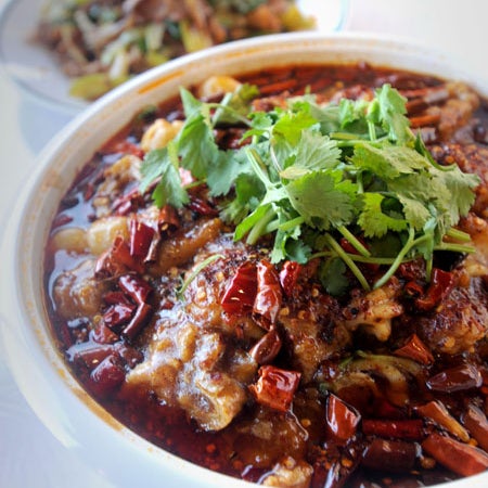 The dishes are authentic, wonderfully spicy, and super-fresh. The Ma Po Doufu is a lusty temple to the gods of chile and mala: warming on a nippy day, delightfully sweat-inducing on a hot day.