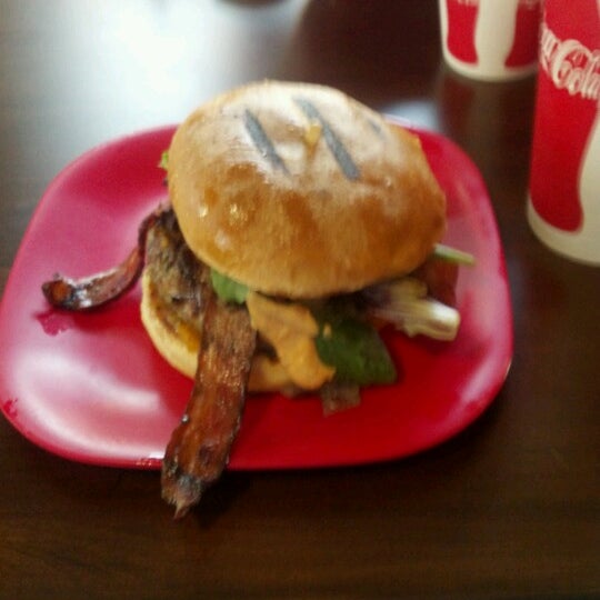 Photo taken at G Burger by Greg T. on 3/14/2013