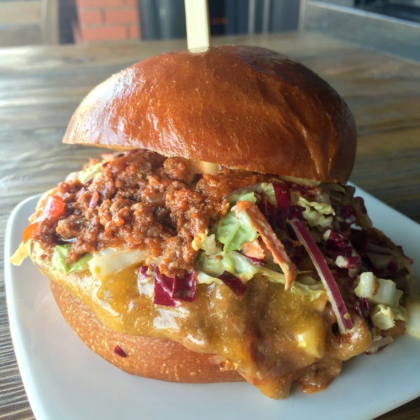This week’s burger special - The Sloppy Crow Seasoned signature burger blend, Tillamook sharp cheddar and our very own crow slaw, all on a brioche bun.