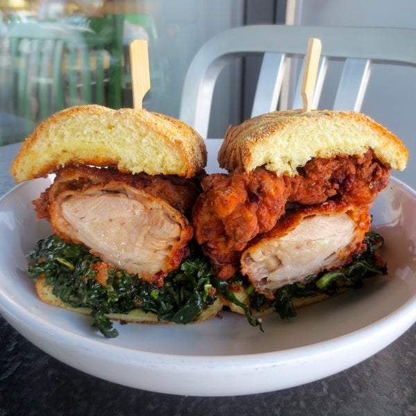 It's Friday and we have a brand NEW treat for you: THE DUCK FAT FRIED CHICKEN SANDWICH. Boneless Jidori Chicken fried in duck fat, w/ kale slaw & honey dressing on our corn meal dusted ciabatta roll.