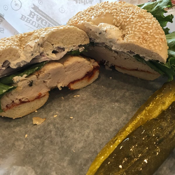 Photo taken at Bruegger&#39;s Bagels by Aaron D. on 8/16/2018