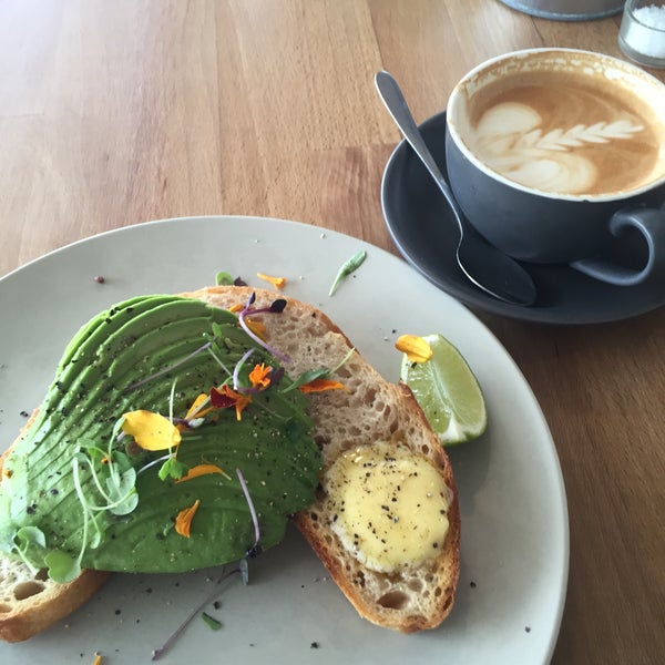 Great staff and serving Allpress coffee. Here's the smashed avocado on sourdough.