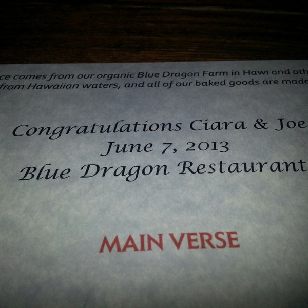 Photo taken at Blue Dragon Restaurant and Musiquarium by Ciara S. on 6/8/2013