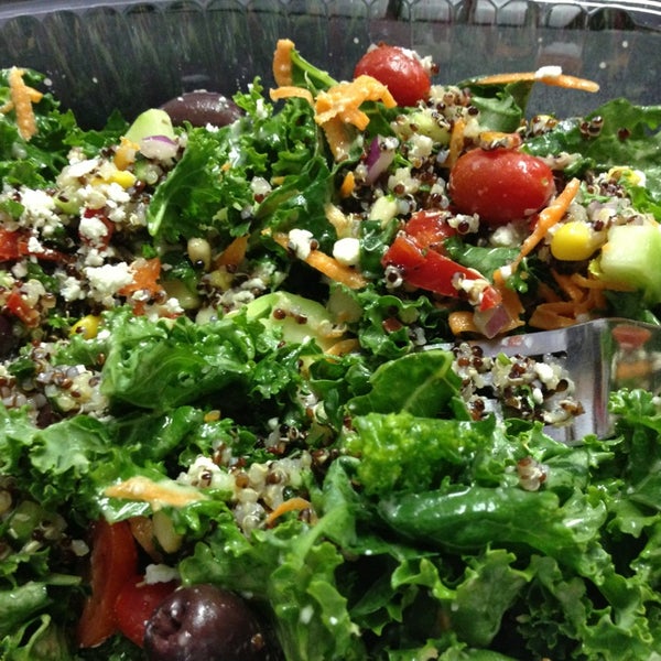my office goes gaga for the kale and quinoa salad!!