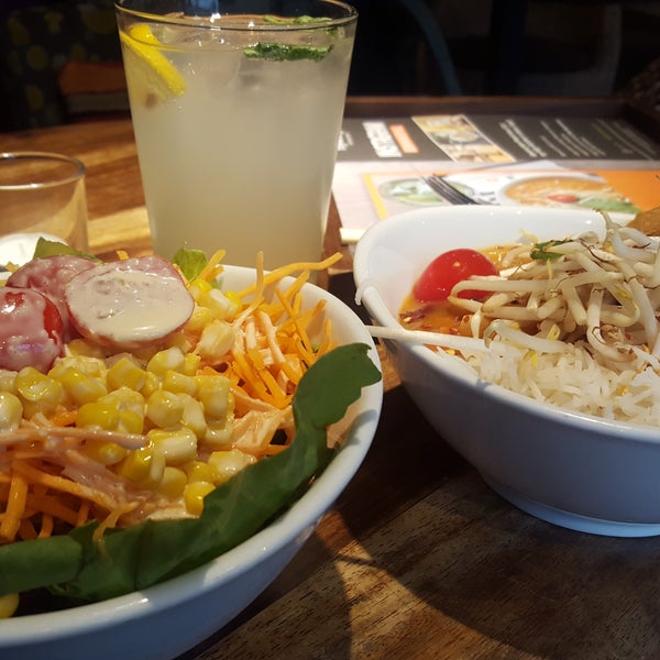 it's cheap, flavour is ok but no so authentic Asian, try the lunch menu salad, peanut bowl and lemonade for 10,40 €. they have different options so everyone can enjoy and I love the music and ambient