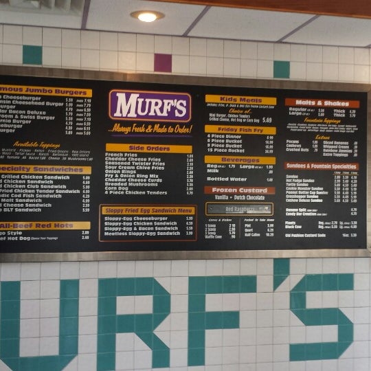 Снимок сделан в MURF&#39;S Frozen Custard and Jumbo Burgers пользователем Bob 7/10/2014