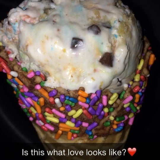 Monster mash ice cream in a dream cone with sprinkles is the best! ❤️