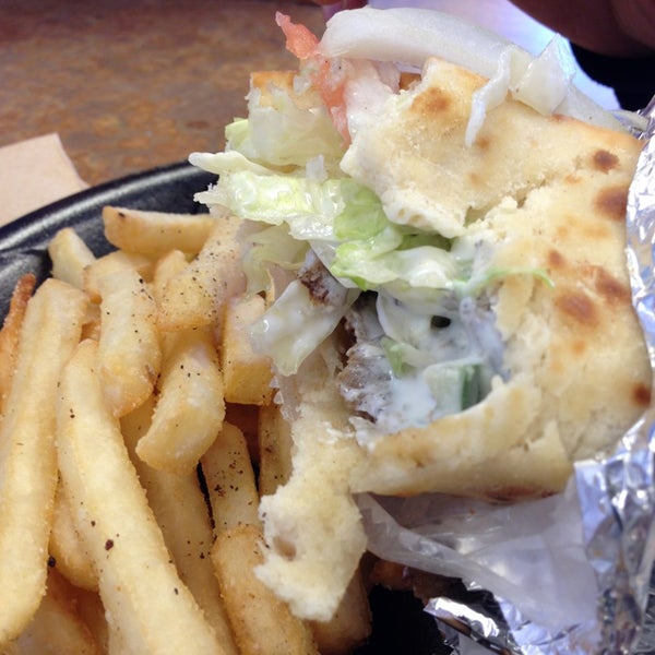 Beef/lamb gyro. Oozing with flavor. First time here. Certainly won't be last. Friendly staff.
