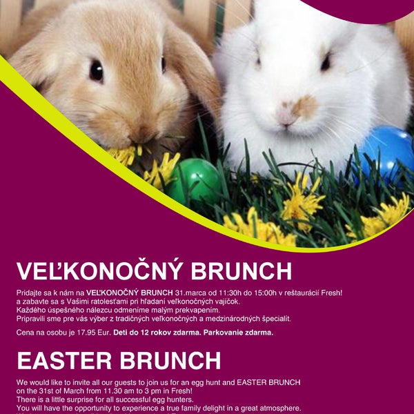 Join us for Easter Sunday Brunch in Fresh! restaurant!