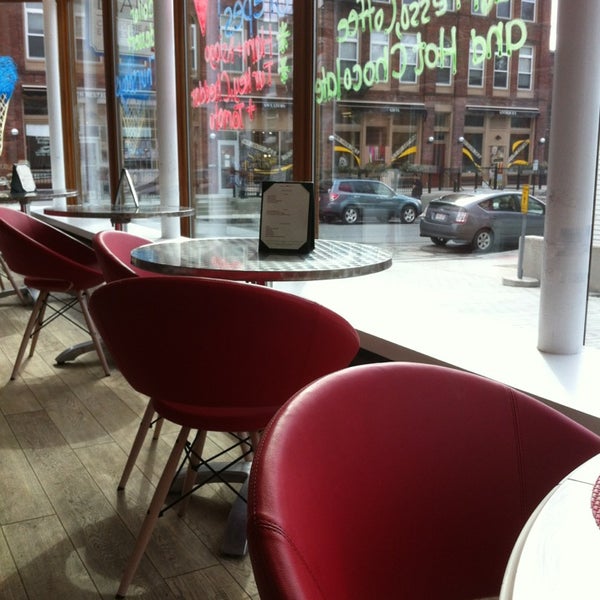 Fun seating and good prices for tasty  espresso classics.