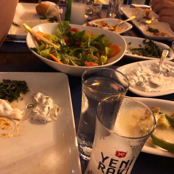 Photo taken at Mavi Balık&amp;Meze Restaurant by Mehmet G. on 9/19/2019