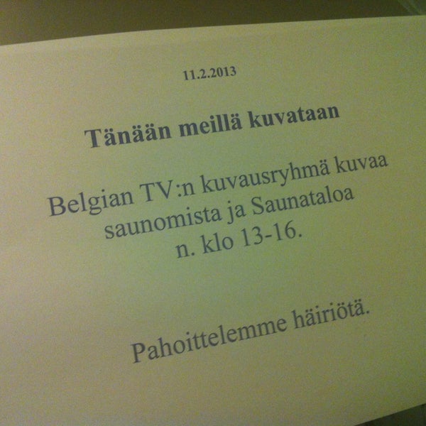 Photo taken at Suomen Saunaseura by Touko M. on 2/13/2013