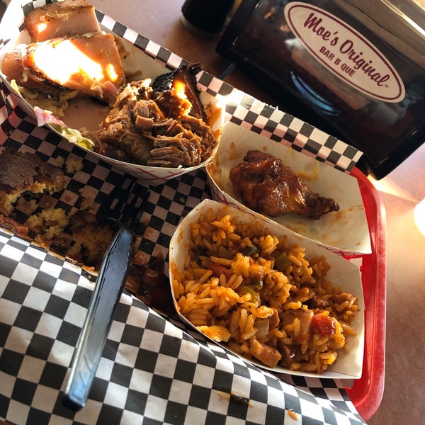 Photo taken at Moe&#39;s Original BBQ by Michael F. on 10/29/2019