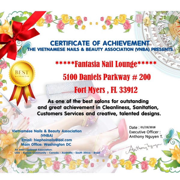 Photos At Fantasia Nail Lounge Fort Myers Fl Vietnamese Nails Beauty Ociation Vnba Proudly Presents Fantasia Nail Lounge As One Of