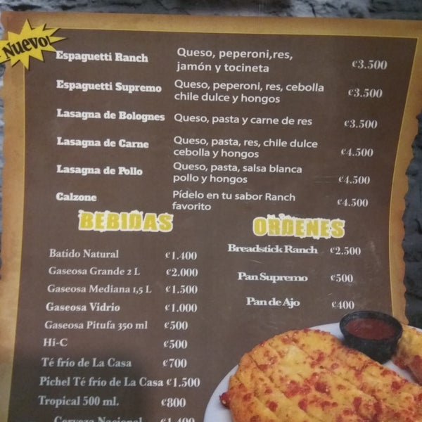 Menu for pizza ranch online
