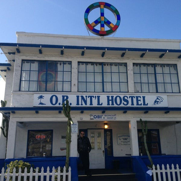 Photo taken at San Diego&#39;s Ocean Beach International Hostel by John B. on 2/21/2013