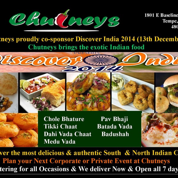 Come and visit the Chutney's booth for amazing Indian food at Discover India 2014 (Dec 13th 10-6pm)