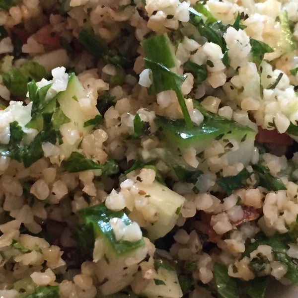 tabouleh salad. ask a friend to check your teeth after you eat it.