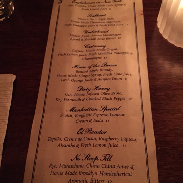 cocktail menu as of 11/9/14