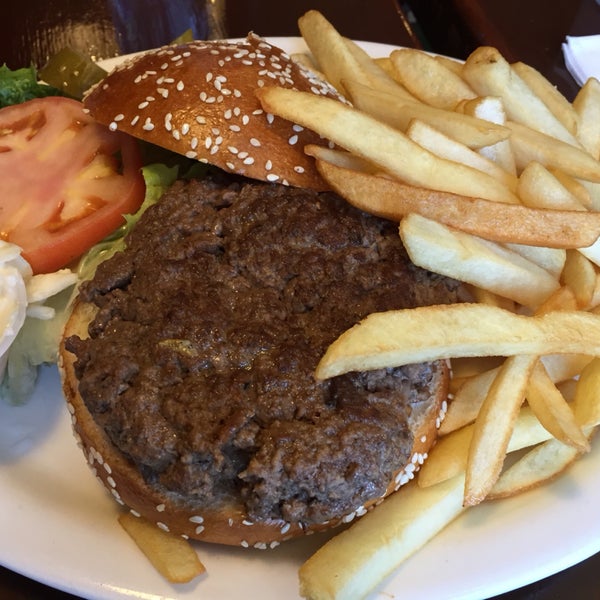 deluxe burger with french fries