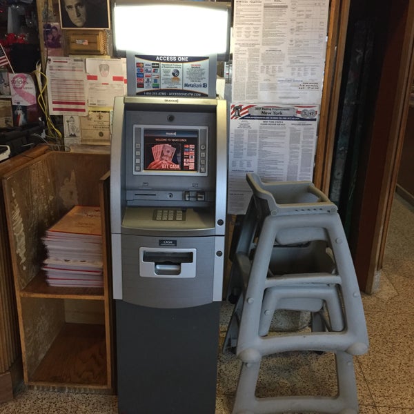 atm machine and high chairs available in front