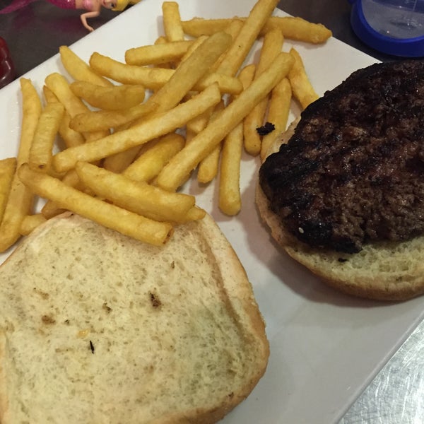 kids hamburger with side of french fries