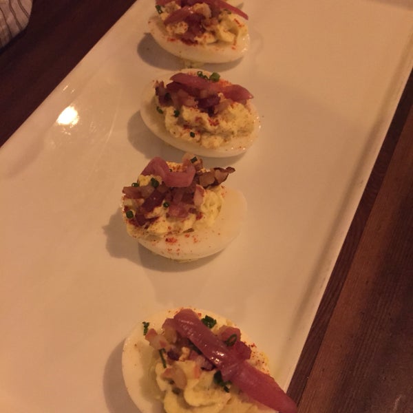 classic deviled eggs with bacon