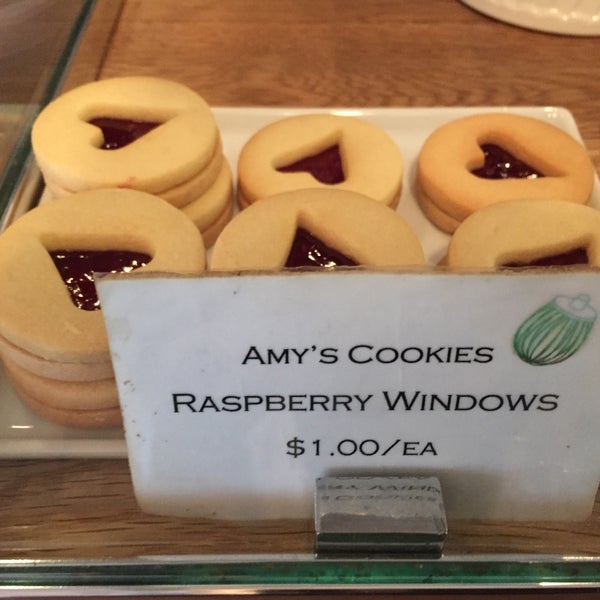 Amy's heart shaped raspberry window cookies