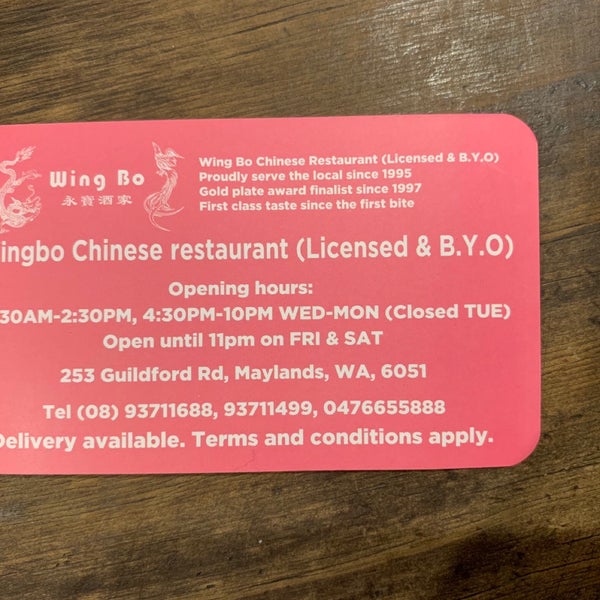 Wing Bo Chinese Restaurant 10 tips from 110 visitors
