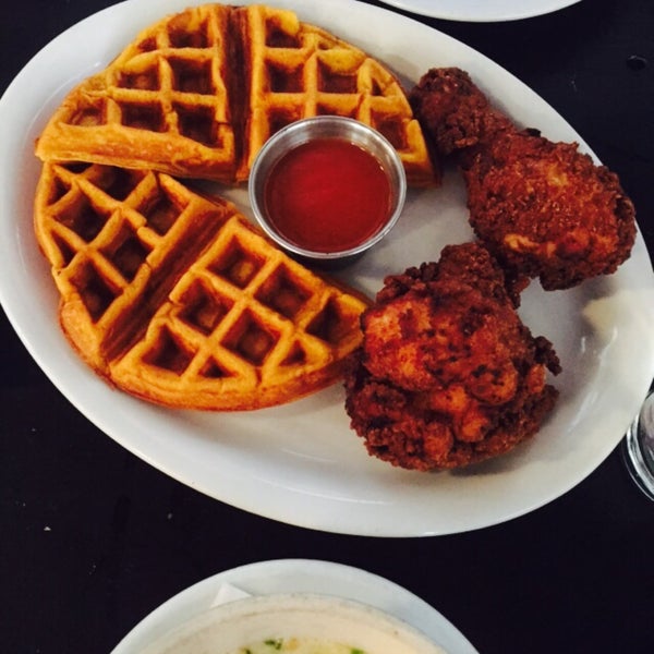 Grits! Chicken and waffles are great!