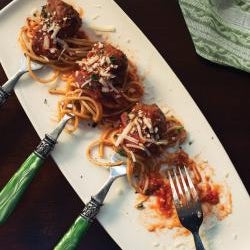 Try the spaghetti and meatballs, made with ground beef, ground pork, tomato sauce, ricotta cheese, garlic, herbs, bread crumbs and eggs. Only $5. Read more: http://bit.ly/12gMuec