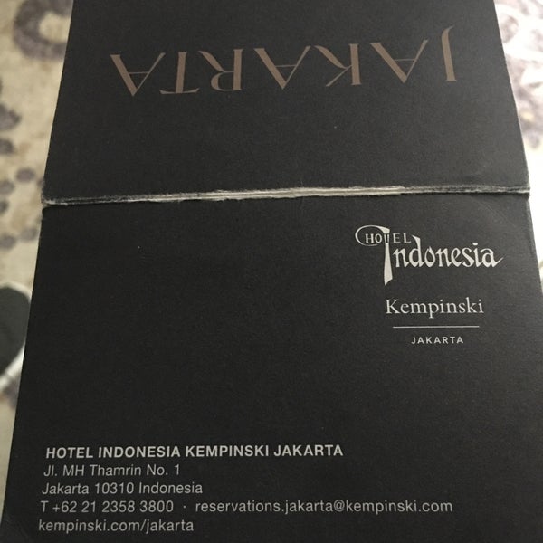 Photo taken at Hotel Indonesia Kempinski Jakarta by Taku 目. on 11/4/2019