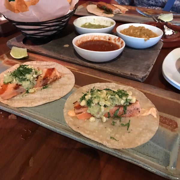 We went to NADA for the first time and started with the salsa trio and guacamole.. which was GREAT. Then, I had the salmon tacos and they are now my favorite tacos around! I can't wait to go back!