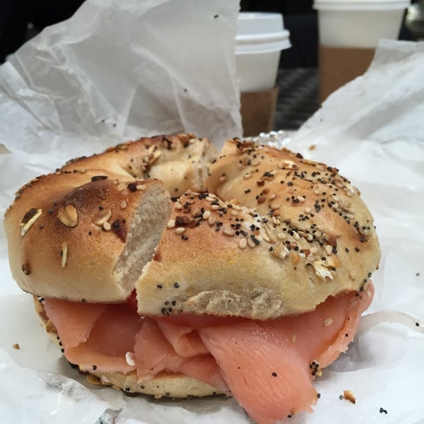 Photo taken at Davidovich Bagel Shop NYC by Richie S. on 11/22/2014