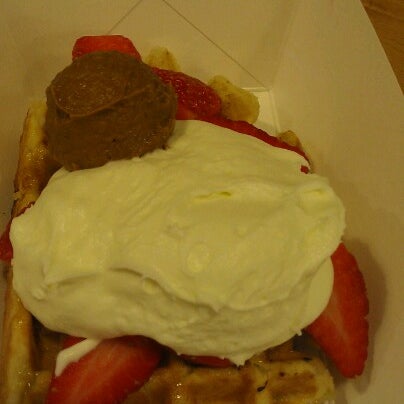 Photo taken at Bruges Waffles &amp; Frites by Chelsey C. on 2/13/2013