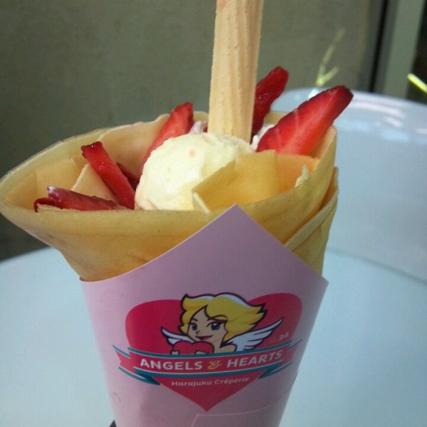 Photo taken at Angels &amp; Hearts: Harajuku Crêperie by Jeff B. on 2/15/2013