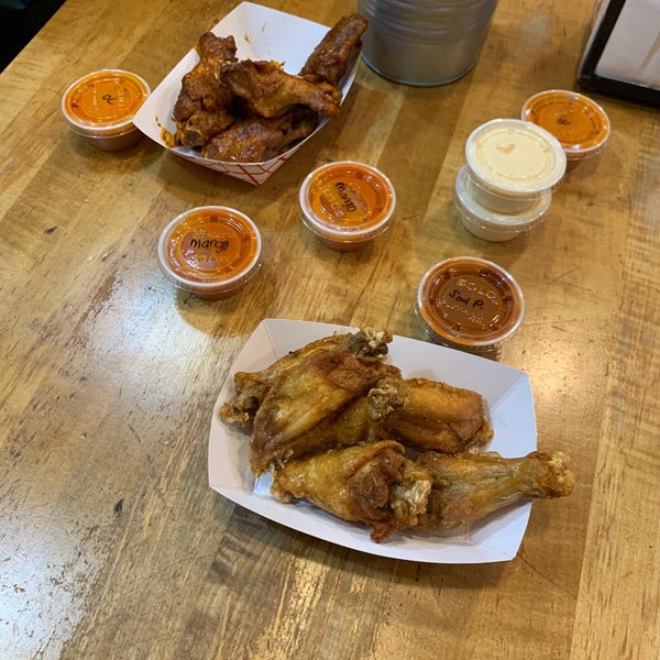For sure in convo for best wings in NY. I tried all the crisp levels and honestly like Regular best. Plenty crispy, but super juicy and flavorful. Buffalo sauce, tandoori dry rub with cilantro dip.