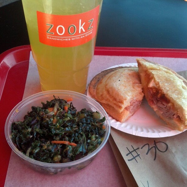 Photo taken at Zookz - Sandwiches with an Edge by Abigail O. on 3/4/2013