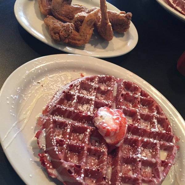 Chicken and red velvet waffle delicious. Thanks for making my birthday great