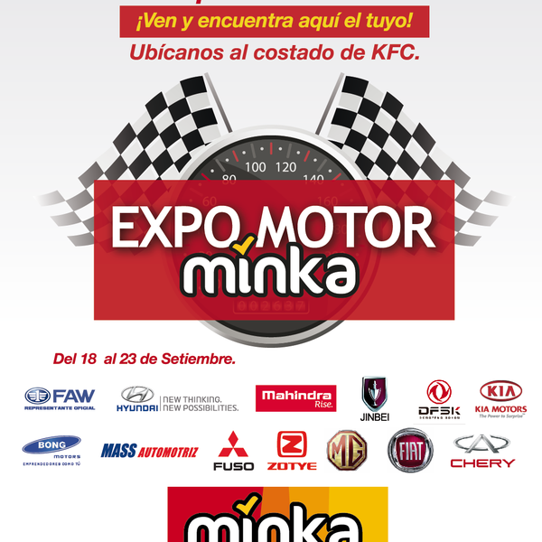 ¿Estás pensando en comprarte un auto? Ven a la Expomotor Minka 2013 desde el 18 al 23 de setiembre y encuéntralo, las mejores marcas del mercado estarán con nosotros.
