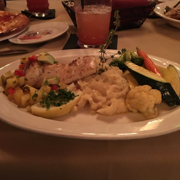 I was unhappy with the food. I ordered the halibut w/ mango salsa and mashed sweet potatoes. I was expecting mashed “sweet potatoes.” I received sweet mashed potatoes. The halibut and vegges were good
