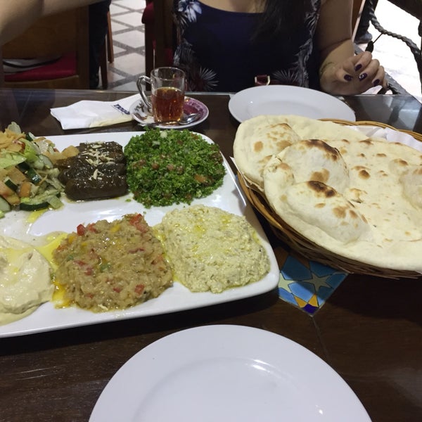 Arabic food, hummus, kebab