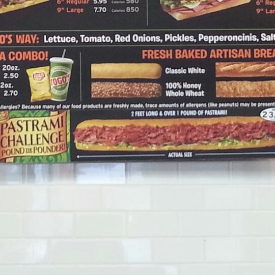 TOGO'S Sandwiches 7 tips