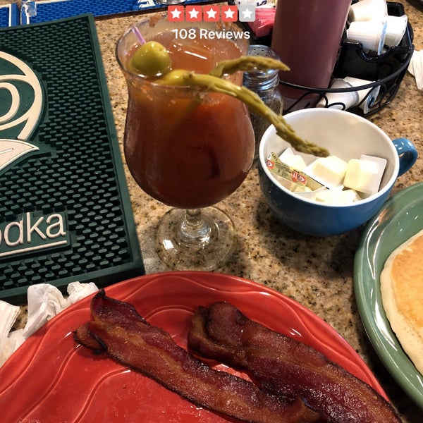 Gotta try the combination plate with home fries and bacon!  Also, have a Bloody Mary or two.