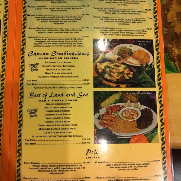 Menu - Cancun Mexican Restaurant